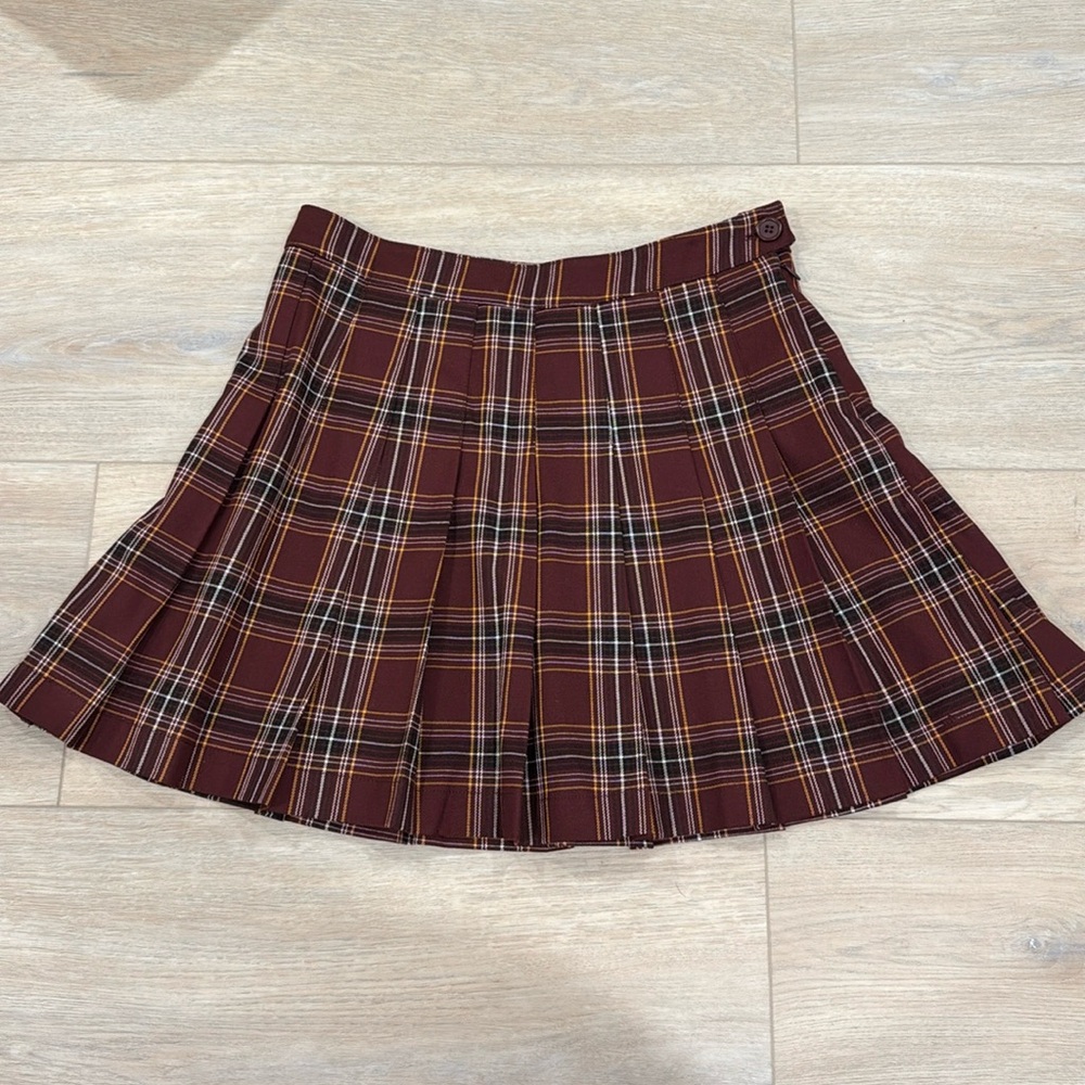 Plaid Pleated Skirt